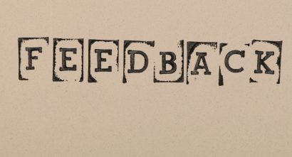 the word feedback stamped on paper