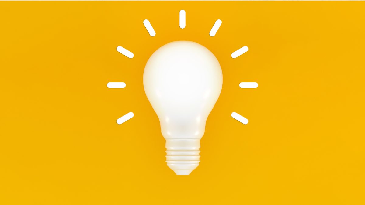 lightbulb on yellow background