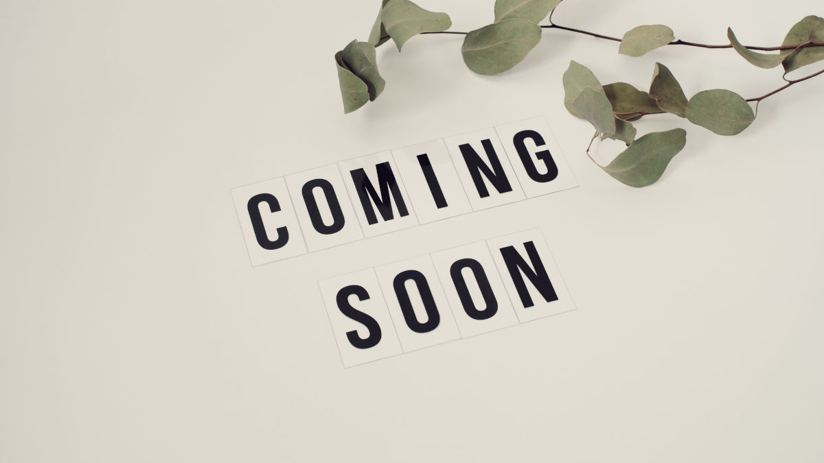"coming soon" text on white background