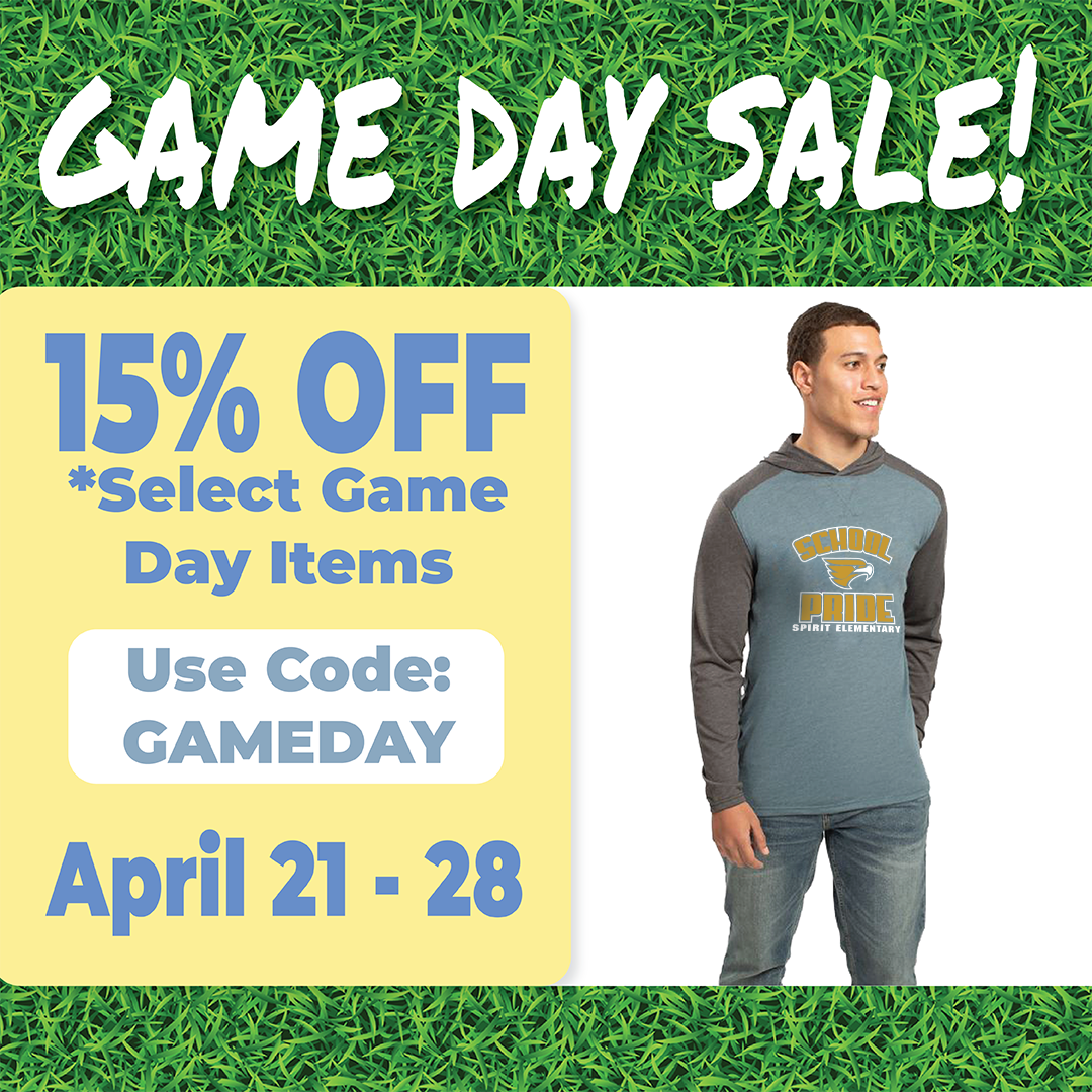 15% off all CSA Spirit Wear using the code GAMEDAY purchased between April 21 and April 28, 2023
